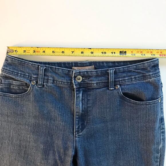 Chico's Vanity Size 0.5 (Women's 6) Dark Rinse Wash Midrise Straight Slim Jeans - Picture 8 of 10